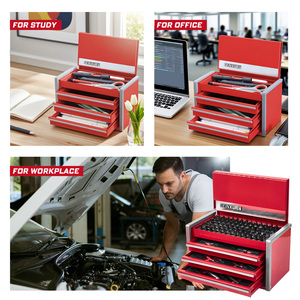 กล่องเครื่องมือโลหะแบบพกพา GEINXURN 103 ชิ้น 3 ชั้น กล่องเก็บเครื่องมือขนาดเล็กสำหรับใช้ในบ้าน ขนาด 11.7x13x12.2x21.5 ซม. รับผลิตแบบ OEM/ODM ตามสั่ง - Product Image 4