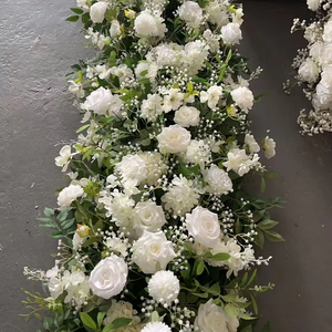 A-FR104 ชุดตกแต่งโต๊ะงานแต่งงาน ดอกไม้ประดิษฐ์ ใบไม้สีเขียว ผ้าปูโต๊ะดอกไม้สีเขียว - Product Image 4