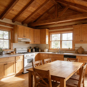 18.18 ㎡   Cabane préfabriquée en bois de pin avec cuisine et salle de bain, mini-<span class=keywords><strong>maison</strong></span> de vacances pour jardin ou cour arrière - Product Image 3