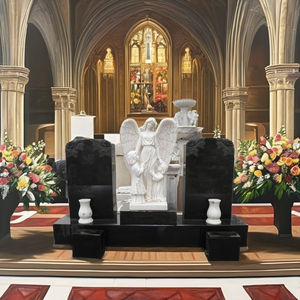 Современные европейские двойные надгробия в форме ангелов, гранитные памятники по цене производителя, с гравировкой, для кладбищ, 5 лет гарантии - Product Image 3