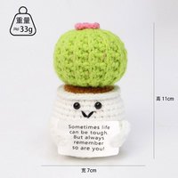 Cactus en crochet fait main en fil énergétique, figurine en tricot transfrontalière, best-seller positif, plante en pot pour la saison de la remise des diplômes
