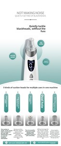 Aspirateur électrique portatif pour points noirs, ABS noir, rechargeable par USB, étanche, nettoyage des pores, acné, graisse, instrument de beauté du visage - Product Image 5