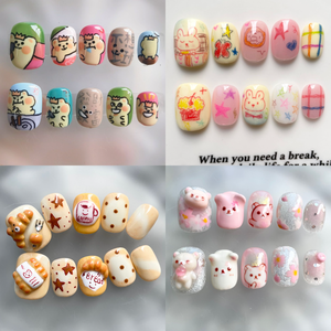 Uñas Postizas 3D Kawaii de Lujo, Hechas a Mano, con Diseño de Ojo de Gato y Perla, Cortas y Redondas, Paquete de 10 Unidades, Venta al Por Mayor - Product Image 5