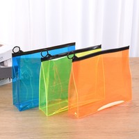 Pochette cosmétique en PVC transparente, pochette en plastique PVC personnalisée, pochette autoportante