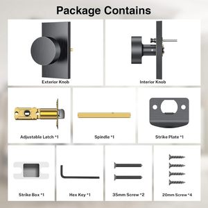 Calzibeno Satin Chrome Door Knob Steel Gray Modern Design Privacy Interior Handle For Bedroom Bathroom Sturdy - Product Image 6