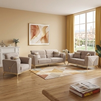 Canapé d'angle sectionnel moderne en tissu rembourré, confortable, avec rembourrage en mousse, pieds en acier inoxydable, modèle 460 pour salon