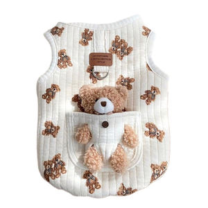 Moderno <span class=keywords><strong>pequeño</strong></span> cachorro gato accesorio Otoño Invierno algodón acolchado poliéster perro ropa mascota suéteres para Schnauzers uso - Product Image 1