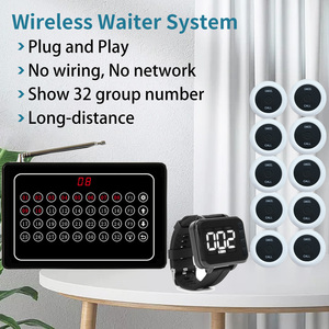 Sistema Inalámbrico de Llamada para Camareros de Restaurante, Botón de Llamada para Mesa con Pager con Pantalla para Servicio <span class=keywords><strong>al</strong></span> <span class=keywords><strong>Cliente</strong></span> - Product Image 2