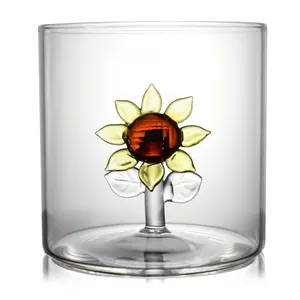 Kosteneffectieve Glas Cups Fabrikanten Drie-Dimensionale Pure Handwerk Drinken Glas
