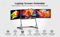Moniteur portable triple écran 15,6'' FHD 1080P IPS ultra-fin / USB-C Plug&Play pour ordinateur portable, Mac, Windows, Linux, usage professionnel, 100% sRGB