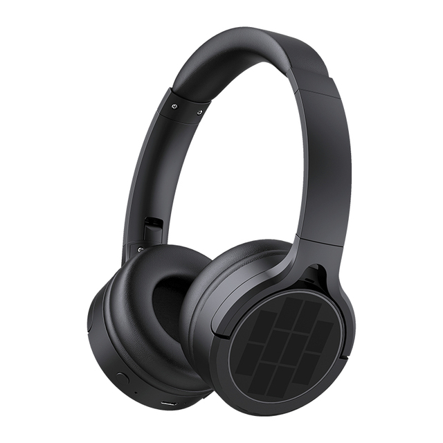 Solar Powered Noise Cancelling Solar Powered Headphones Wireless Solar Studio Headphones Over-ear Headset
