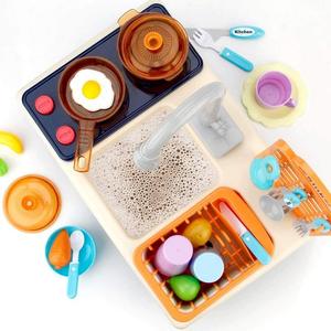 Ensemble de jeu d'imitation de cuisine électrique avec évier, vaisselle, casseroles, fruits, légumes et détergent, pour jeu de rôle, cadeau pour enfants - Product Image 6