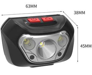 Lampe frontale à <span class=keywords><strong>LED</strong></span> avec <span class=keywords><strong>bandeau</strong></span> réglable à 4 modes pour le camping, la course à pied, la pêche, la lumière rouge, blanche et verte - Product Image 6