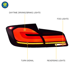 Fanaleria Posteriore per <span class=keywords><strong>BMW</strong></span> Serie 5 <span class=keywords><strong>F10</strong></span> 2011-2017, Aggiornamento <span class=keywords><strong>LED</strong></span> Sequenziale Stile G30 F90 LCI, Luci Posteriori Rosse e Fumé - Product Image 5