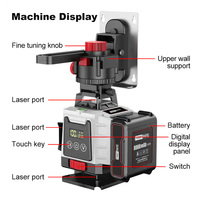 Niveau laser vert Super 12/16 ligne 3/4D auto-nivelant 360 horizontal et vertical
