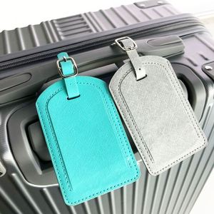 Portable Fashionable Water Resistant Luggage <b>Tags</b> Board Bag <b>Tag</b> Name <b>ID</b> Holder PU Leather Suitcase Durable Label Baggage - Product Image 1