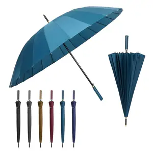 2024自动打开流行直柄伞四季带标志的雨伞