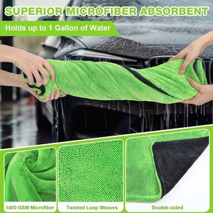 Serviette de séchage automobile en microfibre à séchage rapide avec logo personnalisé, super absorbante, écologique, 1200/1400GSM, pour usage automobile et domestique - Product Image 5