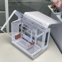 Boîtier PC MicroATX Phantom avec refroidissement liquide à 360 degrés, support de carte graphique, double ouverture, verre trempé, compatible M-ATX/ITX