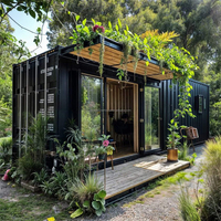 Maison modulaire en acier de haute qualité, directement de l'usine, avec porche en terrasse en bois, pour une maison familiale de luxe en pleine campagne