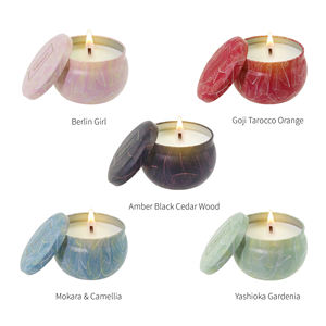 Juego <span class=keywords><strong>de</strong></span> regalo <span class=keywords><strong>de</strong></span> decoración del hogar <span class=keywords><strong>de</strong></span> cera <span class=keywords><strong>de</strong></span> soja iridiscente del mercado <span class=keywords><strong>de</strong></span> EE. UU. Vela perfumada <span class=keywords><strong>de</strong></span> pilar <span class=keywords><strong>de</strong></span> estaño perfumado barato - Product Image 1