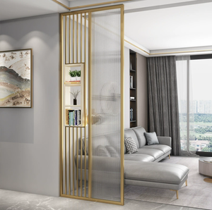 Changhong Simple moderno de acero inoxidable respetuoso con el medio ambiente estante decorativo Modular de acero inoxidable Pantalla de vidrio partición sala de estar - Product Image 4