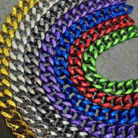Haute qualité UV galvanoplastie 35*40MM acrylique chaîne lien sac coloré chaîne lien en plastique taille bijoux résultats composants