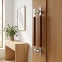 Poignée de porte en bois et poignées de porte coulissante en verre de forme carrée et ronde, quincaillerie et dimensions personnalisées