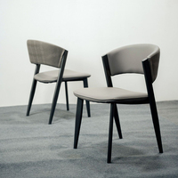 Chaise de salle à manger moderne en cuir de haute qualité, écologique, avec structure en acier imperméable pour la maison, le bureau et la salle à manger