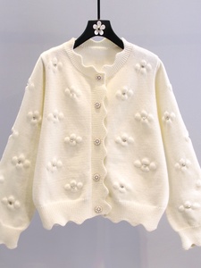 Grossiste Boutique 2025 Nouvelle Mode Cardigan Tricoté à Perles Manches Longues Doux pour Femme - Product Image 6