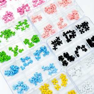 Nuevo juego de accesorios para decoración de uñas con seis cajas largas transparentes, Estrella hexagonal cruzada de siete colores, <span class=keywords><strong>Serie</strong></span> de diamantes Nail Charm - Product Image 2
