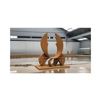 Sculpture en métal artisanale de conception nouvelle et rouillée en gros, décoration de jardin, statue abstraite en acier corten