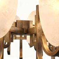 Luminaire suspendu en albâtre naturel importé d'Espagne, design 2026, nouvelle texture de luxe pour salon, chambre et salle à manger