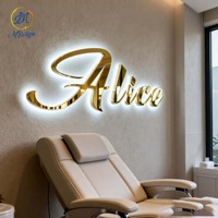 Enseigne LED rétroéclairée en métal et acrylique avec logo 3D personnalisé, production rapide, sans frais cachés, pour magasin, boutique, mur, réception