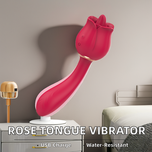 ألعاب جنسية بظر للكبار بشعار OEM ، هزاز USB بزهرة الورد ، جهاز امتصاص اللسان جي سبوت للنساء - Product Image 2