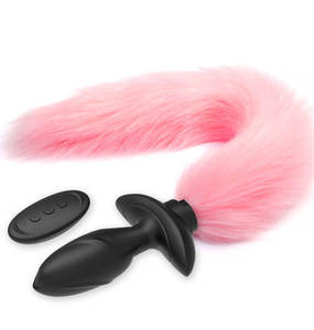 Pink Tail-Typ Elektrischer Silikon <span class=keywords><strong>Anal</strong></span> <span class=keywords><strong>Plug</strong></span> 3 Rotations modus 12 Vibrations frequenzen - Product Image 1
