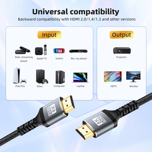 Venta al por mayor 8K <span class=keywords><strong>Hdmi</strong></span> 2,1 Cable 2M 6.6ft Trenzado <span class=keywords><strong>Hdmi</strong></span> Cable 4K 120Hz Para Sony Tvs Ps5 Xbox Gaming Monitor - Product Image 2