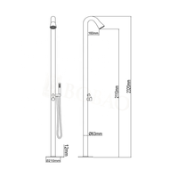 Ensemble de douche d'extérieur brossé Beach Garden Home support en acier inoxydable grande piscine douche extérieure