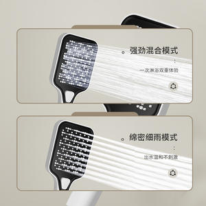 Ensemble de douche moderne 8808 chromé avec pommeau de pluie thermostatique et douchette à main pour salle de bain - Product Image 2