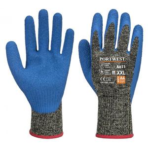 PORTWEST-Gant en latex noir/bleu coupe HR en aramide A611K4RXL-GANTS EAN 5036108321551 - Product Image 1