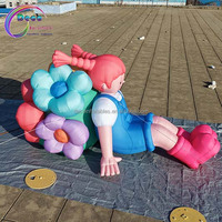 Modèle de fille de dessin animé gonflable géant pour la publicité, personnage gonflable pour la décoration d'événements