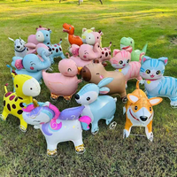 Ballons animaux marcheurs pour enfants, décoration de fête d'anniversaire, lapin, éléphant, chat, chien, ballons en aluminium