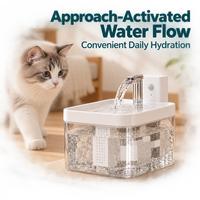 Fontaine à eau automatique pour chat 1,5 L Distributeur d'eau d'intérieur avec capteur de débit et filtre