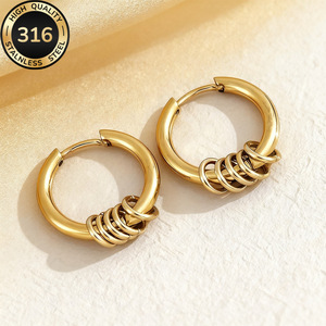 20206, Pendientes de Acero de Titanio para Hombre, Estilo Hip Hop, Sencillos y Modernos, Gran Venta en Japón y Corea del Sur - Product Image 6