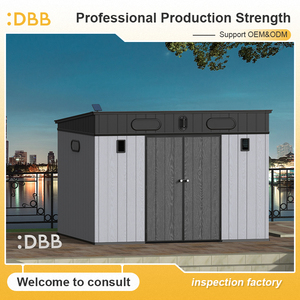 Stock complet Abri de stockage extérieur en plastique trempé à chaud durable et étanche Maison de jardin en métal - Product Image 2