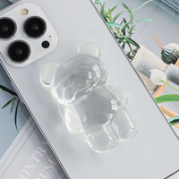 Aikusu Vente en gros d'usine Ours mignon Support collant personnalisé Poignée de téléphone portable pour iPhone 17 16 15 14 13 Pro Max