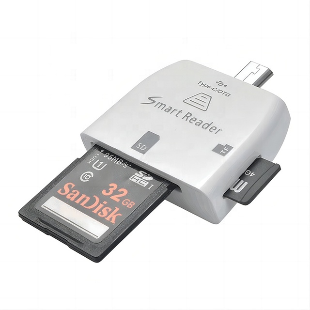 Xput 2 in 1 USB Type C OTG Card Reader SD TF Memory Card Reading Adapter for Smartphone and Laptop Devices