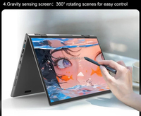 Pas encore d'avis Vente chaude Ultra-Mince YOGA Aluminium ordinateur portable 14 pouces Pliable Double Écran Tactile Pour Affaires Bureau Maison Et École