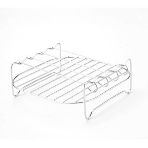 Soporte de barbacoa de acero inoxidable para exteriores al por mayor con juego de vaporera cuadrada para freidora de aire y brochetas, herramienta de cocina - Product Image 6