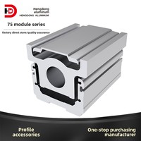 Module en aluminium de 75mm de large Courroie à vis semi-fermée Plate-forme de mouvement de scène linéaire Manipulateur Table coulissante Guides linéaires de qualité